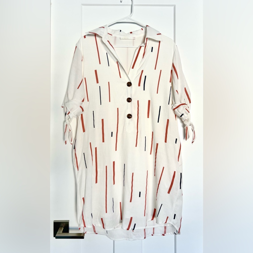 Lush  |  White ‘Linen Like’ Shift Dress